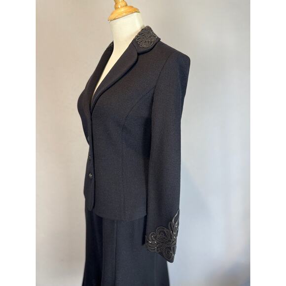 ST JOHN Evening by Marie Gray Santana Knit Skirt Jacket Set Sz 2 (Top) 4 (Skirt) - Picture 3 of 10